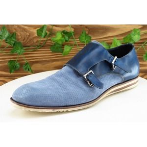 Dario Vis Shoes Sz 8 M Blue‎ Monk Oxfords Leather Men